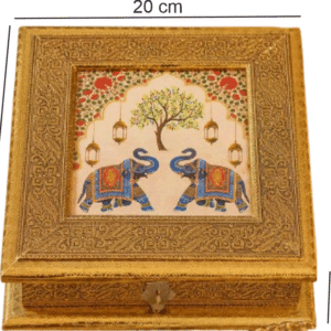 Dry Fruit and Mukhwas Box: Artistic-wooden-multicolour