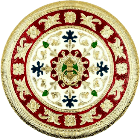 Round Dry Fruit and Mukhwas Box: Artistic-wooden-multicolour - Image 3